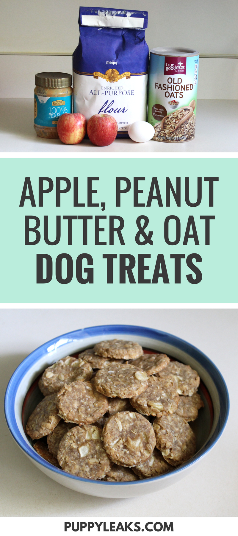 Apple Peanut Butter & Oat Dog Treats